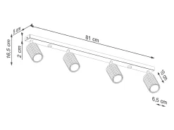 Sollux Lighting Plafón^Lámpara de techo Gloow minimalista de aluminio - 4 fuentes luminosas 3000K - L.81 x A.16,5 cm - oliva Verde