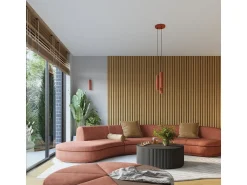 Best Sollux Lighting Lámpara de techo Gloow minimalista de aluminio - 3 fuentes luminosas 4000K - L.45 x A.16,5 cm - ocre Rojo
