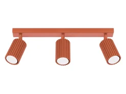 Best Sollux Lighting Lámpara de techo Gloow minimalista de aluminio - 3 fuentes luminosas 4000K - L.45 x A.16,5 cm - ocre Rojo