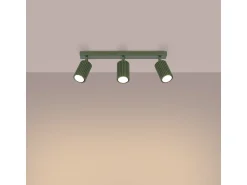 Sollux Lighting Plafón^Lámpara de techo Gloow minimalista de aluminio - 3 fuentes luminosas 4000K - L.45 x A.16,5 cm - oliva Verde