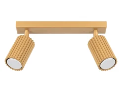 Sollux Lighting Plafón^Lámpara de techo Gloow minimalista de aluminio - 2 fuentes luminosas 3000K - L.30 x A.16,5 cm - Dorado