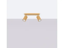 Sollux Lighting Plafón^Lámpara de techo Gloow minimalista de aluminio - 2 fuentes luminosas 3000K - L.30 x A.16,5 cm - Dorado