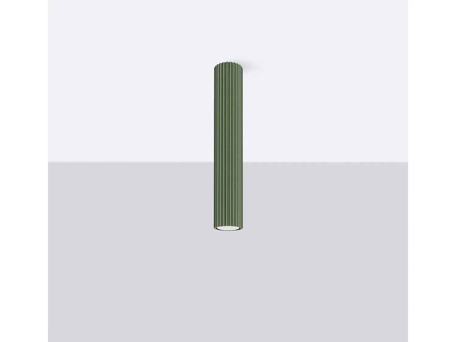 Sollux Lighting Plafón^Lámpara de techo Gloow minimalista de aluminio - 1 fuentes luminosas 3000K - L.6,5 x A.40 cm - oliva Verde