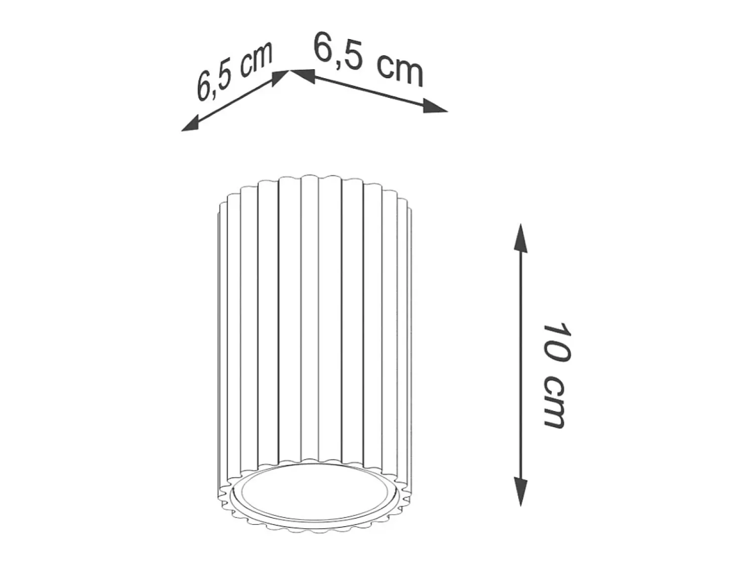 Sollux Lighting Plafón^Lámpara de techo Gloow minimalista de aluminio - 1 fuentes luminosas 4000K - L.6,5 x A.10 cm - Dorado
