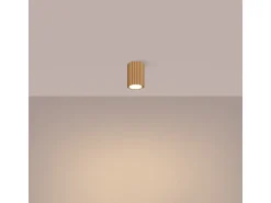 Sollux Lighting Plafón^Lámpara de techo Gloow minimalista de aluminio - 1 fuentes luminosas 4000K - L.6,5 x A.10 cm - Dorado