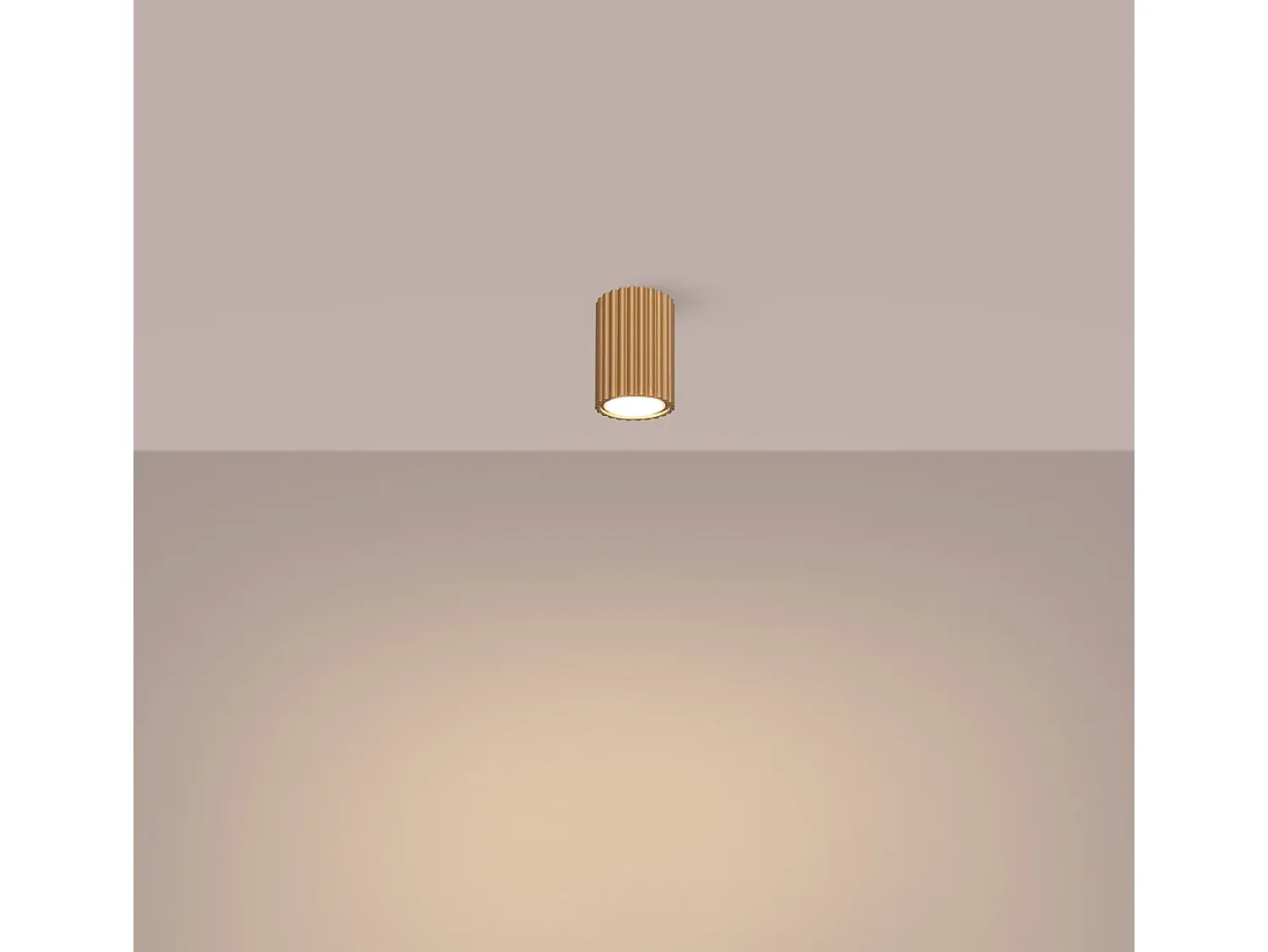 Sollux Lighting Plafón^Lámpara de techo Gloow minimalista de aluminio - 1 fuentes luminosas 4000K - L.6,5 x A.10 cm - Dorado