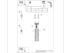 Best Sollux Lighting Lámpara de techo Gloow minimalista de aluminio - 1 fuentes luminosas 4000K - L.6,5 x A.20 cm - Negro