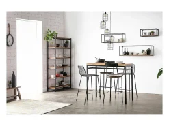 New Miliboo Lámpara de techo industrial de metal LOFT con 5 lámparas multinivel Gris