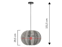 Lámpara de techo Kairi de papel trenzado, diámetro 42 cm