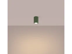Sollux Lighting Plafón^Lámpara De Techo Karbon Minimalista De Aluminio - 1 Fuentes Luminosas - L.6,5 X A.10 Cm - Oliva Verde
