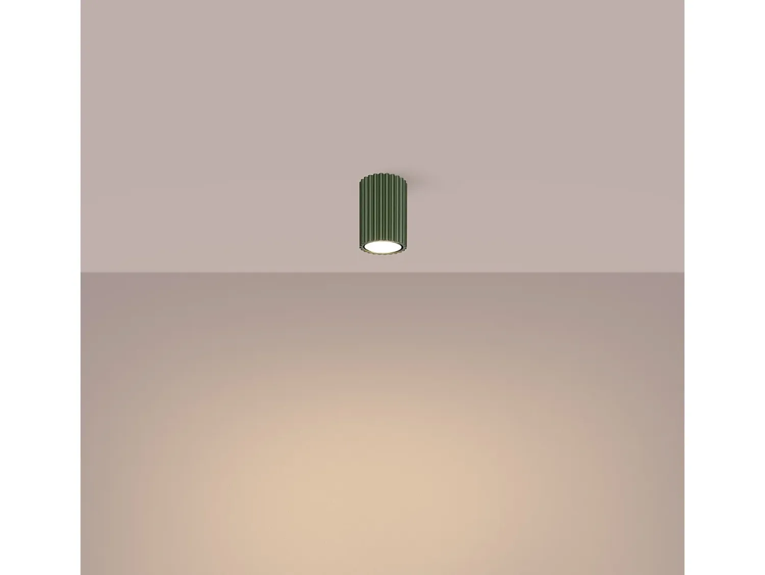 Sollux Lighting Plafón^Lámpara De Techo Karbon Minimalista De Aluminio - 1 Fuentes Luminosas - L.6,5 X A.10 Cm - Oliva Verde