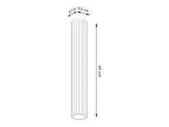 Best Sollux Lighting Lámpara De Techo Karbon Minimalista De Aluminio - 1 Fuentes Luminosas - L.6,5 X A.40 Cm - Dorado