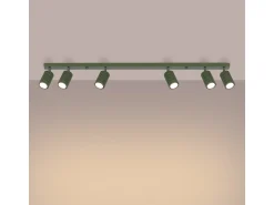 Sollux Lighting Plafón^Lámpara De Techo Karbon Minimalista De Aluminio - 6 Fuentes Luminosas - L.117 X A.16,5 Cm - Oliva Verde