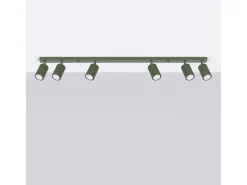 Sollux Lighting Plafón^Lámpara De Techo Karbon Minimalista De Aluminio - 6 Fuentes Luminosas - L.117 X A.16,5 Cm - Oliva Verde