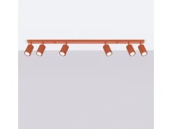 Sollux Lighting Plafón^Lámpara De Techo Karbon Minimalista De Aluminio - 6 Fuentes Luminosas - L.117 X A.16,5 Cm - Ocre Rojo