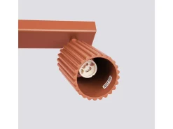 Sollux Lighting Plafón^Lámpara De Techo Karbon Minimalista De Aluminio - 6 Fuentes Luminosas - L.117 X A.16,5 Cm - Ocre Rojo