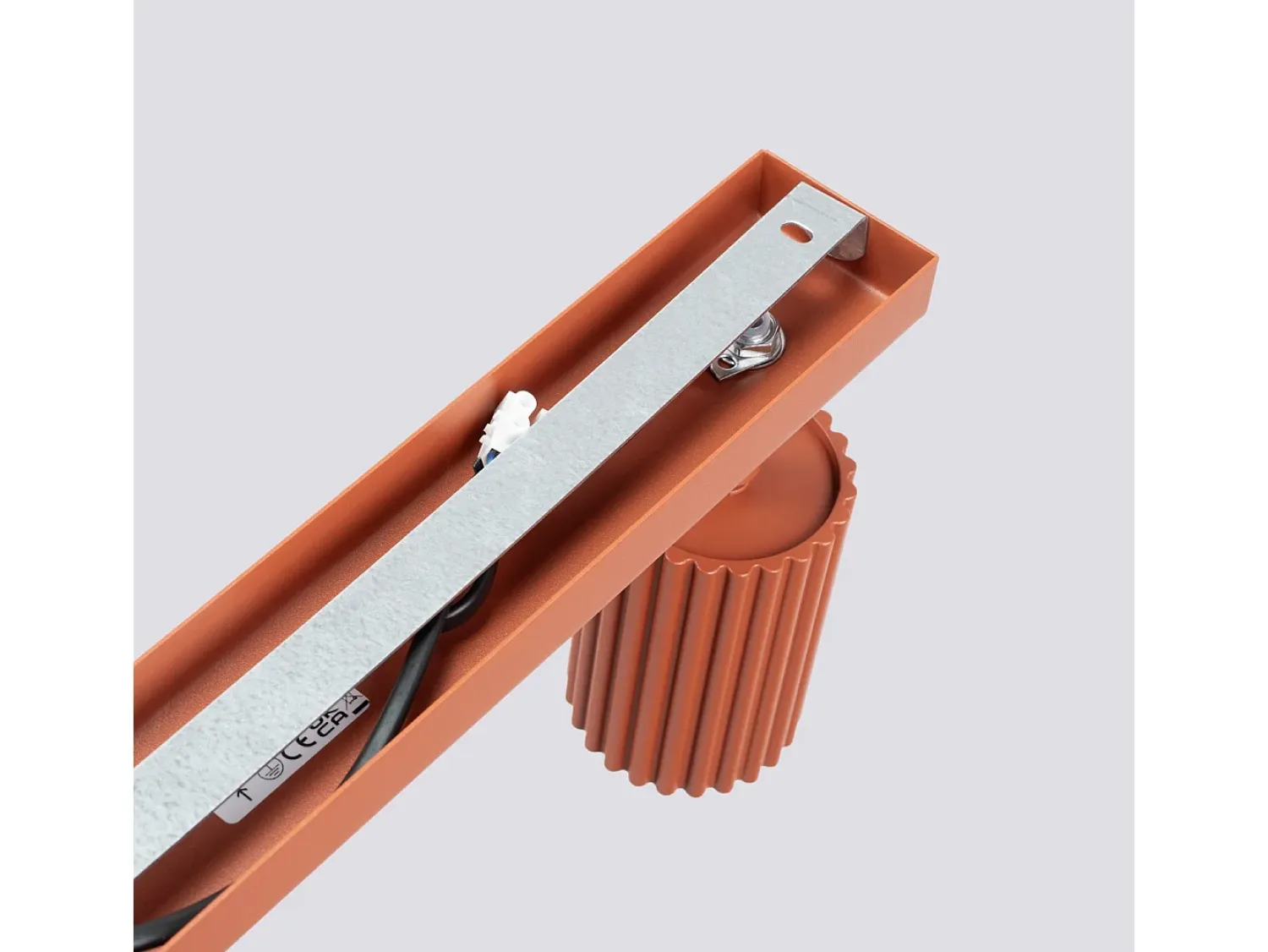 Sollux Lighting Plafón^Lámpara De Techo Karbon Minimalista De Aluminio - 6 Fuentes Luminosas - L.117 X A.16,5 Cm - Ocre Rojo