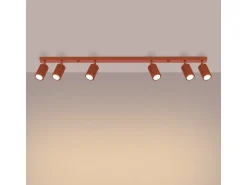 Sollux Lighting Plafón^Lámpara De Techo Karbon Minimalista De Aluminio - 6 Fuentes Luminosas - L.117 X A.16,5 Cm - Ocre Rojo