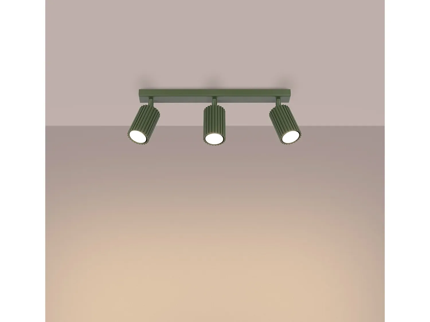 Sollux Lighting Plafón^Lámpara De Techo Karbon Minimalista De Aluminio - 3 Fuentes Luminosas - L.45 X A.16,5 Cm - Oliva Verde