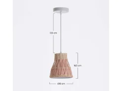 7H SEVENON Lámpara Suspendida^Lámpara de Techo Kumiko 18x18x18,5cm 7hSevenOn Deco Rosa
