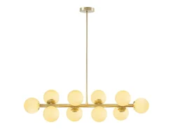 New OZAIA Lámpara de techo latón y blanco 10 globos L.94 x Alt.88 cm - SOFIA Dorado