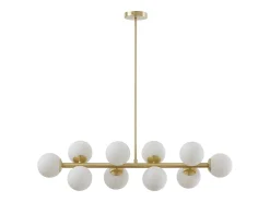 New OZAIA Lámpara de techo latón y blanco 10 globos L.94 x Alt.88 cm - SOFIA Dorado