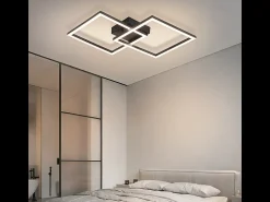 Sale NETTLIFE Lámpara de techo LED para dormitorio: lámpara de salón negra de 24 W, lámpara de cocina blanca neutra de 4000 K, diseño moderno y ajustable. Negro