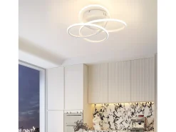 Outlet NETTLIFE Lámpara de techo LED para pasillo, diseño moderno, blanca, regulable, con mando a distancia, 36 cm, metal, 44 W Blanco
