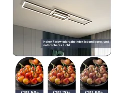 Online NETTLIFE Lámpara de techo LED , negra, moderna, geométrica, regulable, con control remoto. Negro