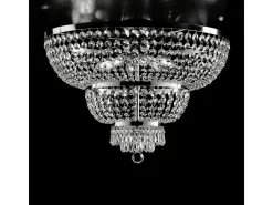 Lámpara de techo Mozart en hierro y latón cromado con pedrería 8 luces H.48 Ø65 BL189-PL8-CR