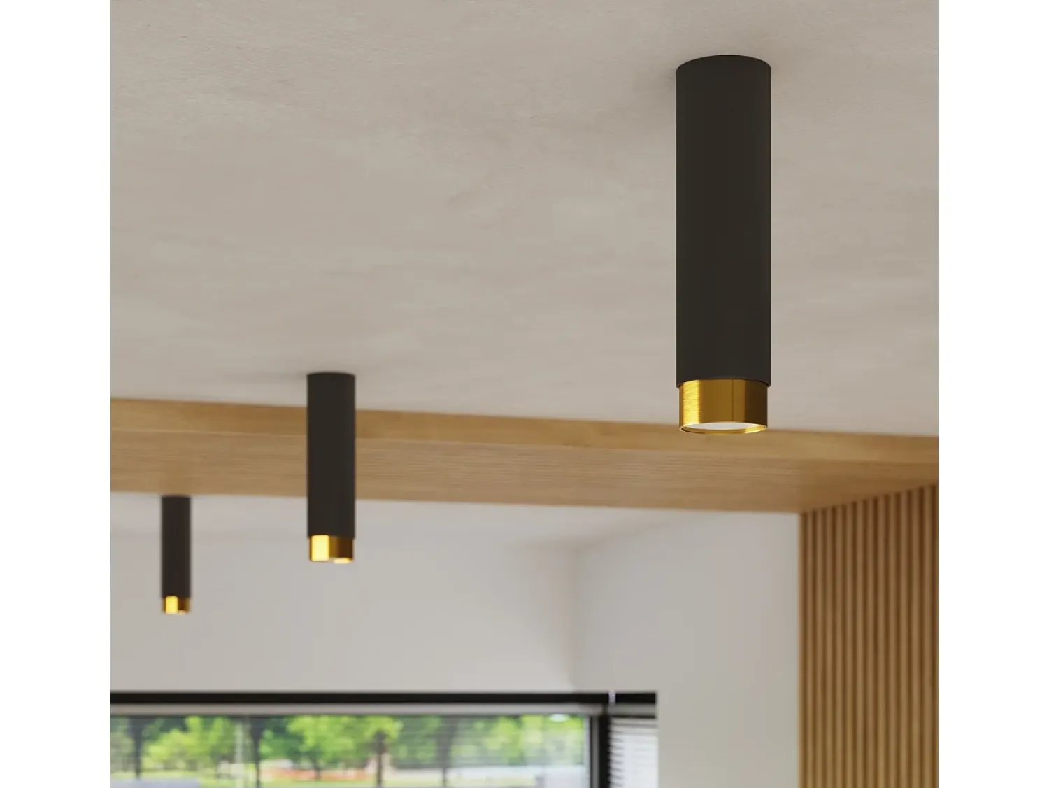Sollux Lighting Plafón^Lámpara De Techo Nero Moderno De Acero - 1 Fuentes Luminosas - L.6 X A.12,5 Cm - Negro/Oro Negro / Dorado