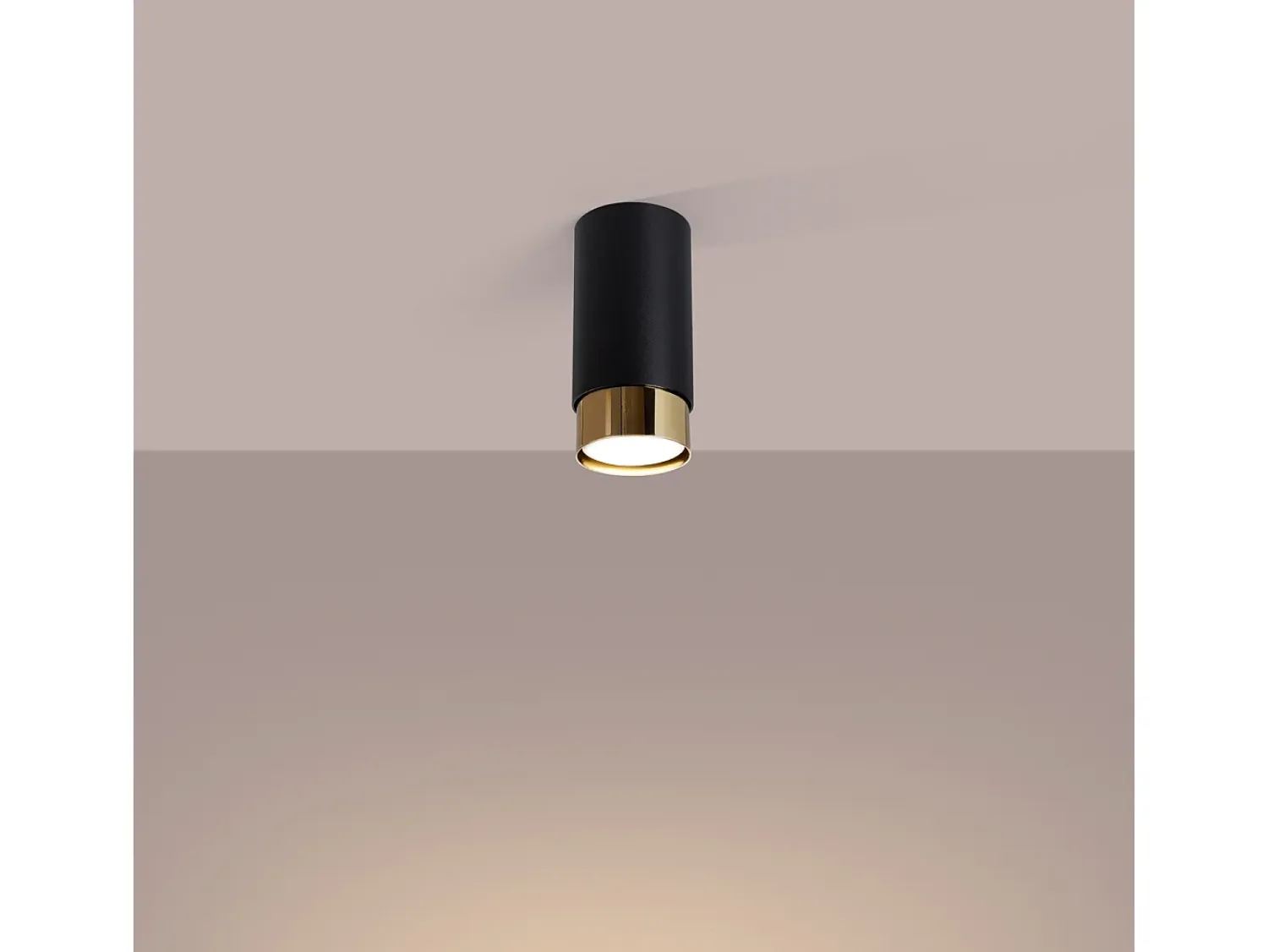 Sollux Lighting Plafón^Lámpara De Techo Nero Moderno De Acero - 1 Fuentes Luminosas - L.6 X A.12,5 Cm - Negro/Oro Negro / Dorado
