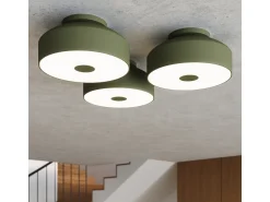 Sollux Lighting Plafón^Lámpara De Techo Omiq Moderno De Acero/Pvc - 4 Fuentes Luminosas - L.30 X A.15 Cm - Oliva Verde