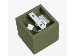 Sollux Lighting Plafón^Lámpara de techo Quad industrial de concreto - 1 fuentes luminosas - L.10 x A.10 cm - oliva Verde