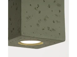 Sollux Lighting Plafón^Lámpara de techo Quad industrial de concreto - 1 fuentes luminosas - L.10 x A.10 cm - oliva Verde
