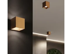 Sollux Lighting Plafón^Lámpara De Techo Quad Minimalista De Acero - 1 Fuentes Luminosas - L.10 X A.10 Cm - Dorado