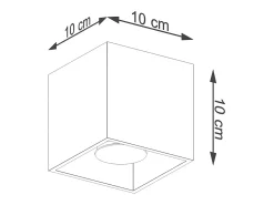 Sollux Lighting Plafón^Lámpara De Techo Quad Minimalista De Acero - 1 Fuentes Luminosas - L.10 X A.10 Cm - Dorado