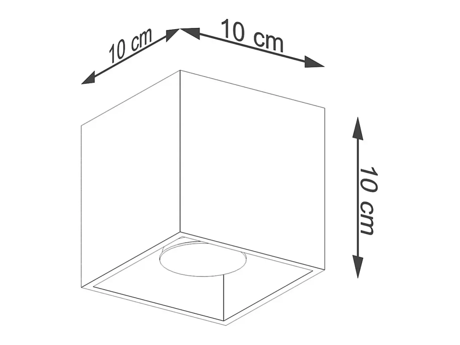 Sollux Lighting Plafón^Lámpara De Techo Quad Minimalista De Acero - 1 Fuentes Luminosas - L.10 X A.10 Cm - Dorado