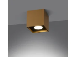 Sollux Lighting Plafón^Lámpara De Techo Quad Minimalista De Acero - 1 Fuentes Luminosas - L.10 X A.10 Cm - Dorado