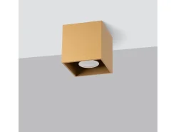 Sollux Lighting Plafón^Lámpara De Techo Quad Minimalista De Acero - 1 Fuentes Luminosas - L.10 X A.10 Cm - Dorado