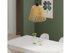 VS Venta-stock Lámpara Suspendida^Lámpara de techo Raku en Bambú, diametro 30 cm Beige