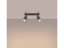 Sollux Lighting Plafón^Lámpara De Techo Ring Moderno De Acero - 2 Fuentes Luminosas - L.30 X A.17 Cm - Oliva Verde
