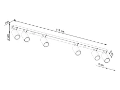 Best Sollux Lighting Lámpara De Techo Ring Moderno De Acero - 6 Fuentes Luminosas - L.117 X A.17 Cm - Oliva Verde