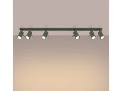 Best Sollux Lighting Lámpara De Techo Ring Moderno De Acero - 6 Fuentes Luminosas - L.117 X A.17 Cm - Oliva Verde