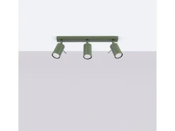 Sale Sollux Lighting Lámpara De Techo Ring Moderno De Acero - 3 Fuentes Luminosas - L.45 X A.17 Cm - Oliva Verde