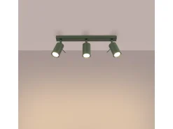 Sale Sollux Lighting Lámpara De Techo Ring Moderno De Acero - 3 Fuentes Luminosas - L.45 X A.17 Cm - Oliva Verde