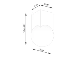 Best Sollux Lighting Lámpara De Techo Solis Minimalista De Madera/Vidrio - 1 Fuentes Luminosas - L.12 X A.19 Cm - Madera Natural/Blanco Color natural claro
