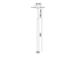 Lámpara de techo TANIA estilo moderno - Alt. 60,8 cm - LED SMD AC 4W - 400lm y 3K - base ø14 cm- acero y cobre- IP40