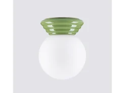 Sollux Lighting Plafón^Lámpara de techo Zori minimalista de cerámica/vidrio vidriado - 1 fuentes luminosas - L.12 x A.12 cm - oliva Verde