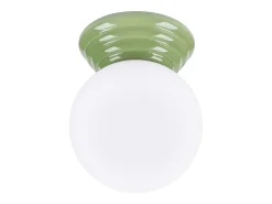 Sollux Lighting Plafón^Lámpara de techo Zori minimalista de cerámica/vidrio vidriado - 1 fuentes luminosas - L.12 x A.12 cm - oliva Verde